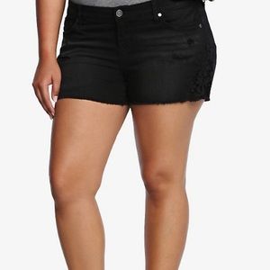 Torrid black lace shorts